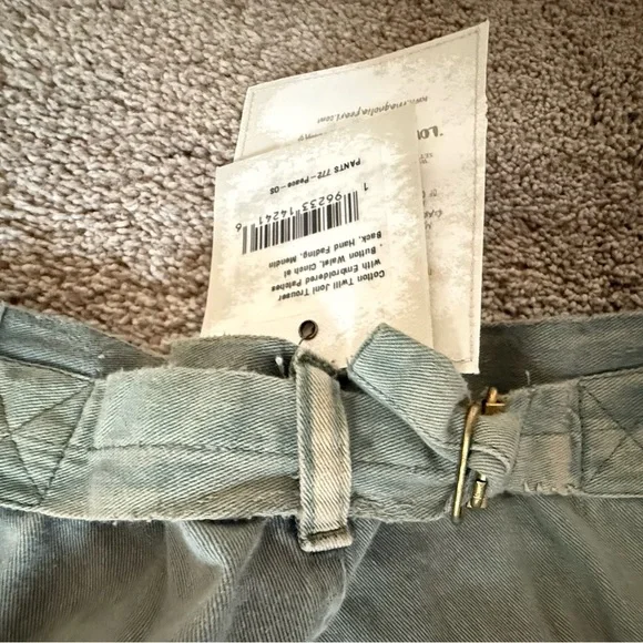 Magnolia Pearl Cotton Twill Joni Trouser Button Waist Cinch Back OS NWT